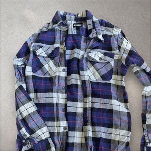 Itasca plaid purple and red medium button down
